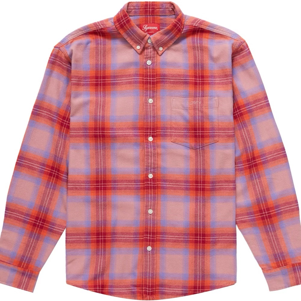 Supreme Brushed Plaid Flannel Pink Shirt